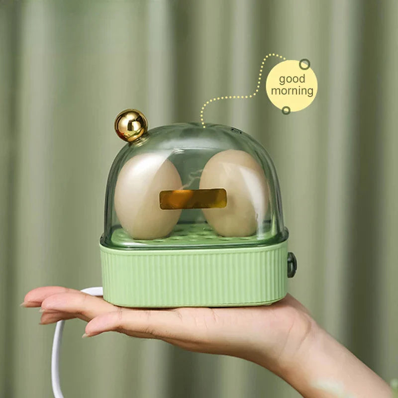 Skorter | 120W 220V Electric Egg Cooker & Egg Poacher - Automatic Mini Breakfast Machine for 2 Eggs, Portable Steamer