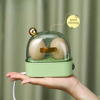 Skorter | 120W 220V Electric Egg Cooker & Egg Poacher - Automatic Mini Breakfast Machine for 2 Eggs, Portable Steamer