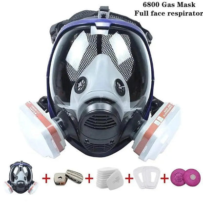 Skorter | Full Face Respirator Mask with Anti-Fog Lens and Industrial Gas Filters