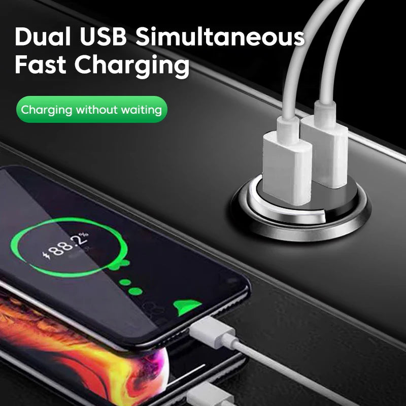 Skorter | 200W Mini Dual Ports USB Car Charge - Fast Charging