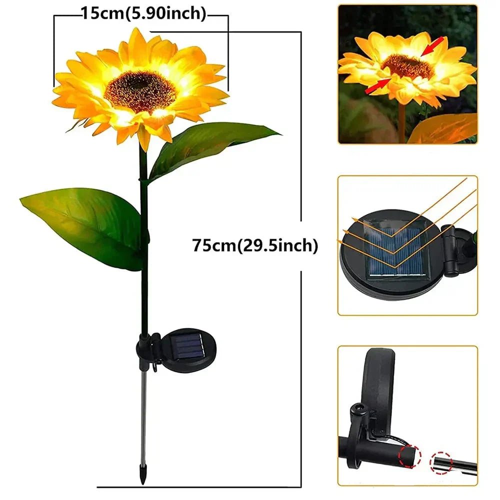 Skorter | Waterproof Solar Sunflower Lamp for Garden & Terrace