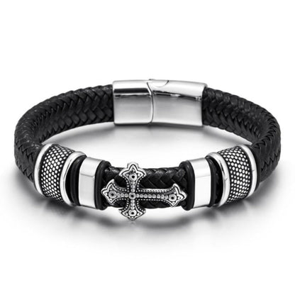Skorter | Leather Braided Bracelet With Charms