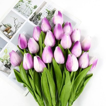 Skorter | Artificial Tulip Bouquet with Realistic Lifelike Flowers