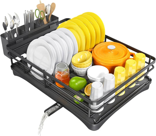 Skorter | Dish Drying Rack with Drainboard & Large Cutlery Holder – Nova