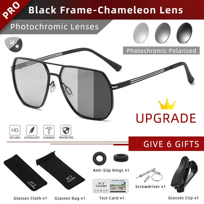 Skorter | Unisex Photochromic Polarized Sunglasses  - Anti-Glare Driving Eyewear