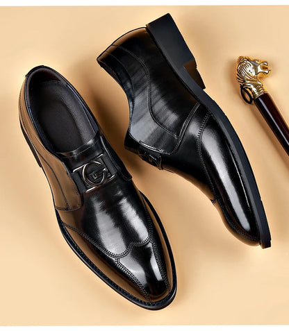 Skorter | Men's Leather Shoes Stylish Men's Shoes Pointed Oxford Wedding Leather Men's Dress Shoes Gentleman Office Man Shoe