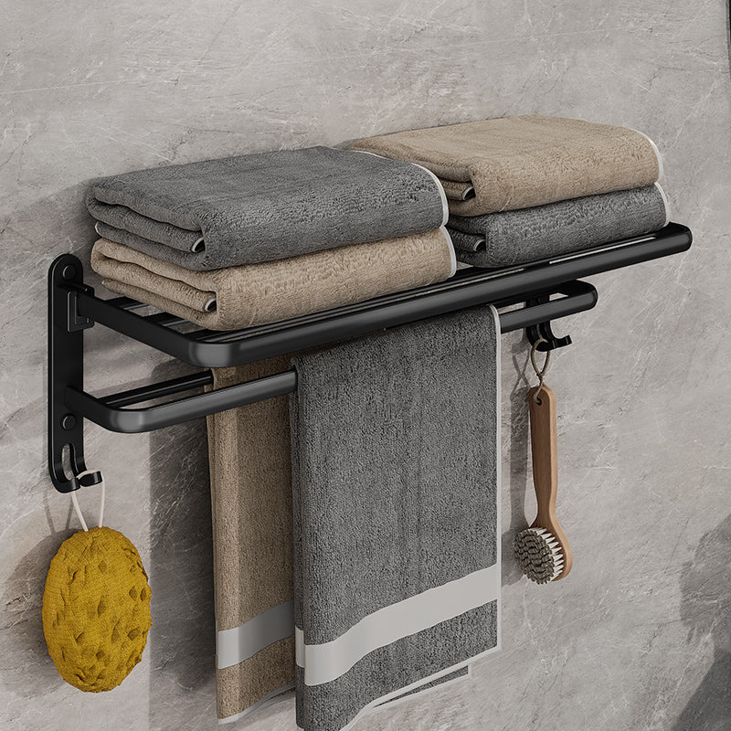 Skorter | EasyTowel Foldable Towel Rack – Space-Saving & Stylish Black Wall-Mounted Bathroom Rack
