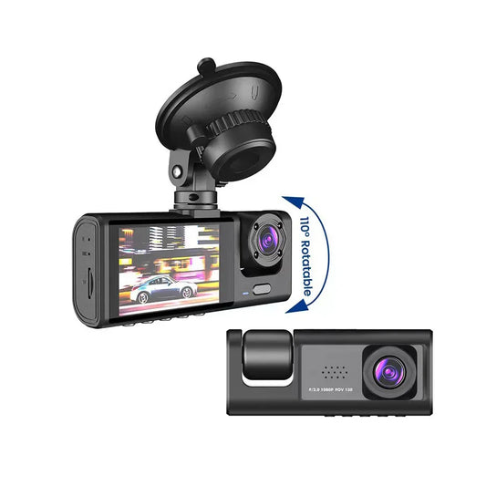 Skorter | 3-Channel 1080P Dash Cam with Triple-Lens & In-Vehicle Recording