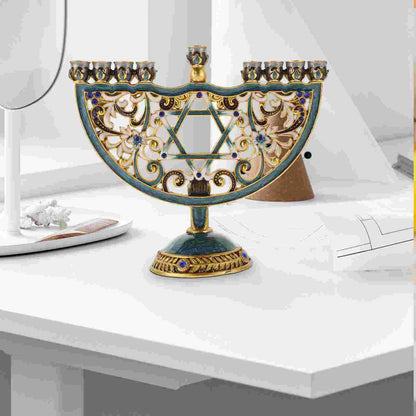 Skorter | Auriona Menorah Candle Holder | Chanukah Candelabrum & Table Decoration | Wedding & Holiday Decoration | Luxurious Elegance