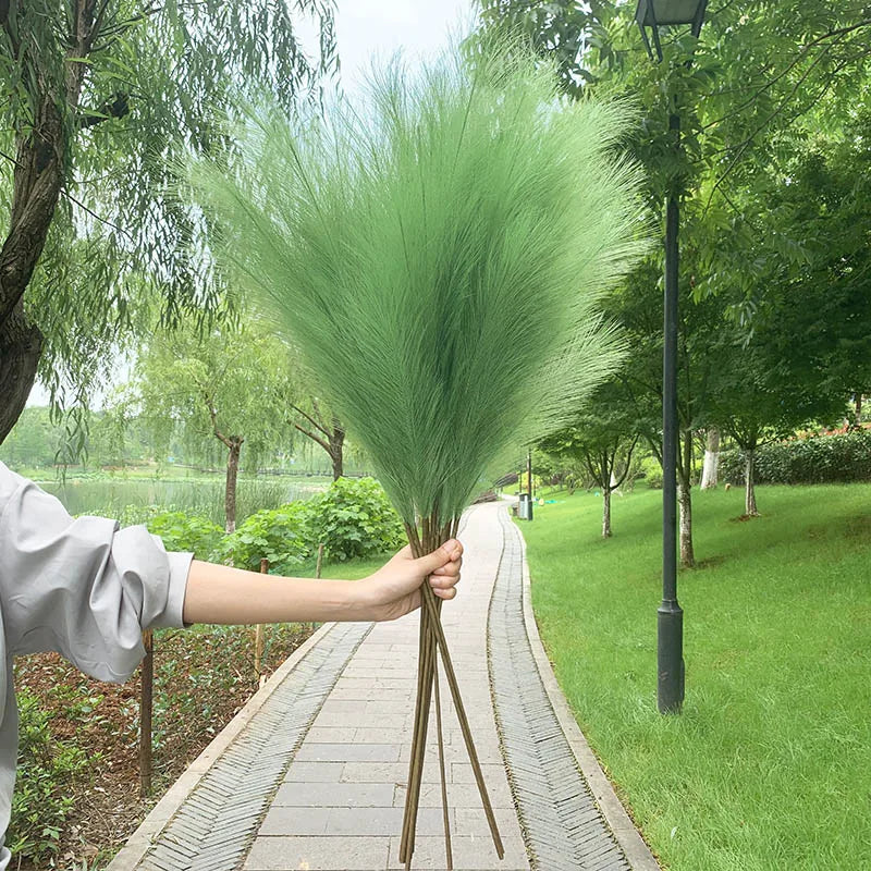 Skorter | 5 pieces 100 cm Artificial Pampas Grass Dried Flower Bouquet Wedding Party Decoration Home Room DIY Artificial Plants Decoration Supplies