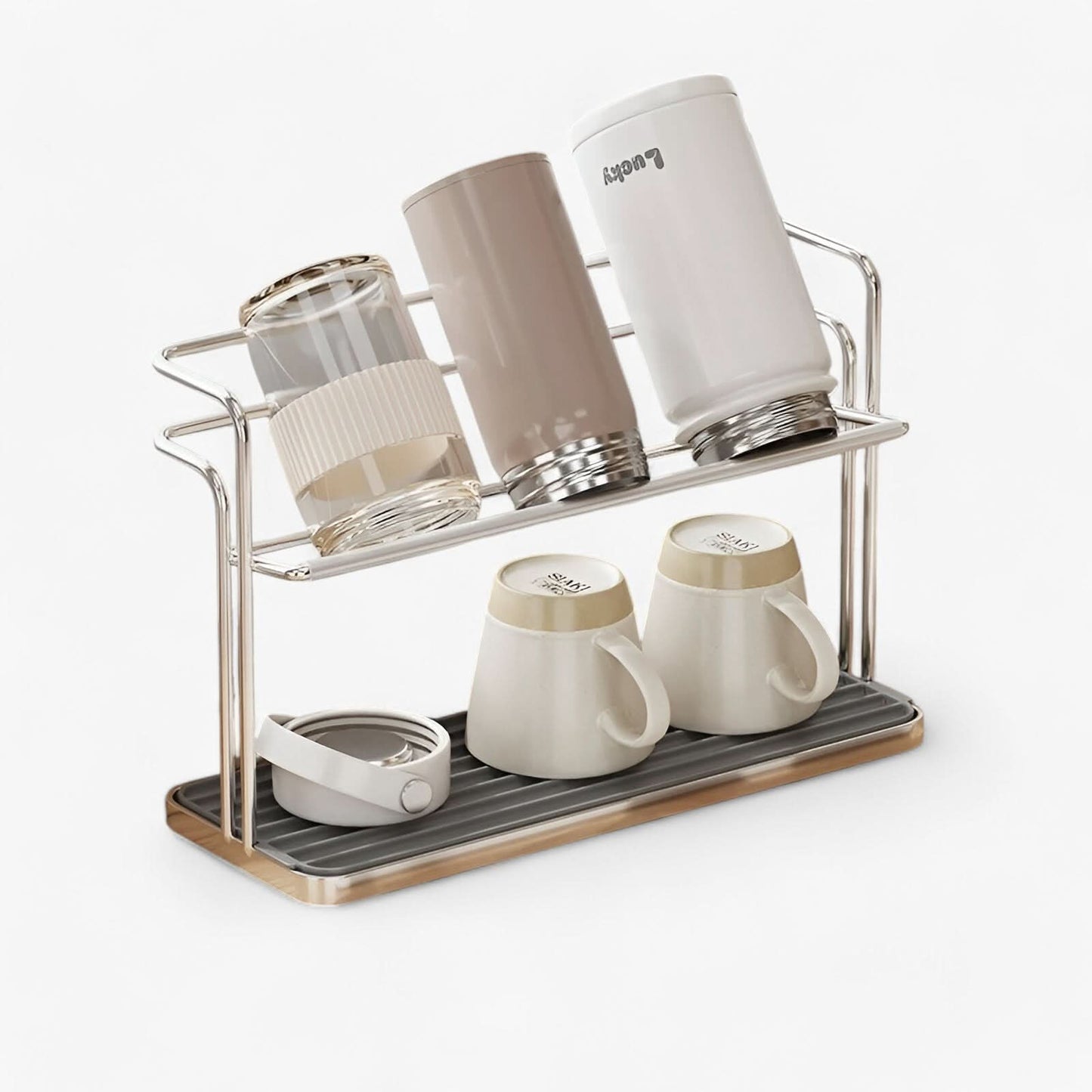 Skorter | Double Layer Stainless Steel Cup Rack for Kitchen