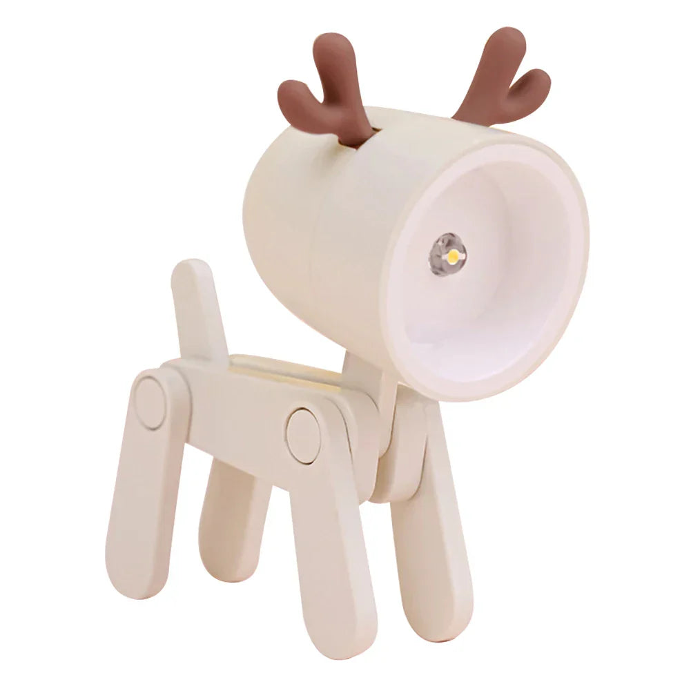 Skorter | Cute LED Night Light - Mini Dog, Deer, Dinosaur Folding Table Lamp for the Children's Room