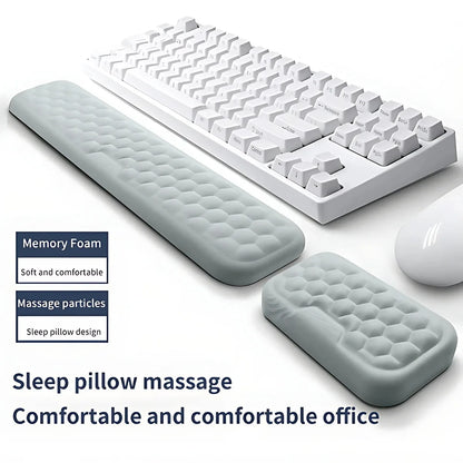 Skorter | Ergonomic Memory Foam Wrist Rest Mouse Pad - Office Typing Support Desk Mat