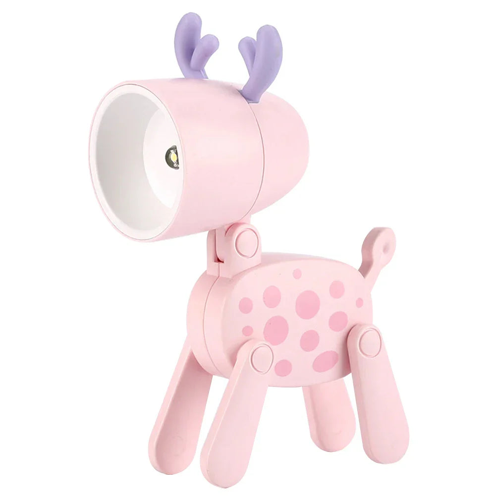 Skorter | Cute LED Night Light - Mini Dog, Deer, Dinosaur Folding Table Lamp for the Children's Room