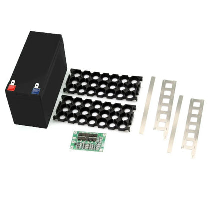 Skorter | 12V/7Ah Battery Case for 18650 Cells - Empty Box with 3*7 Holder and 3S25A BMS - Nickel Strip Storage Box for DIY Battery Packing Protection