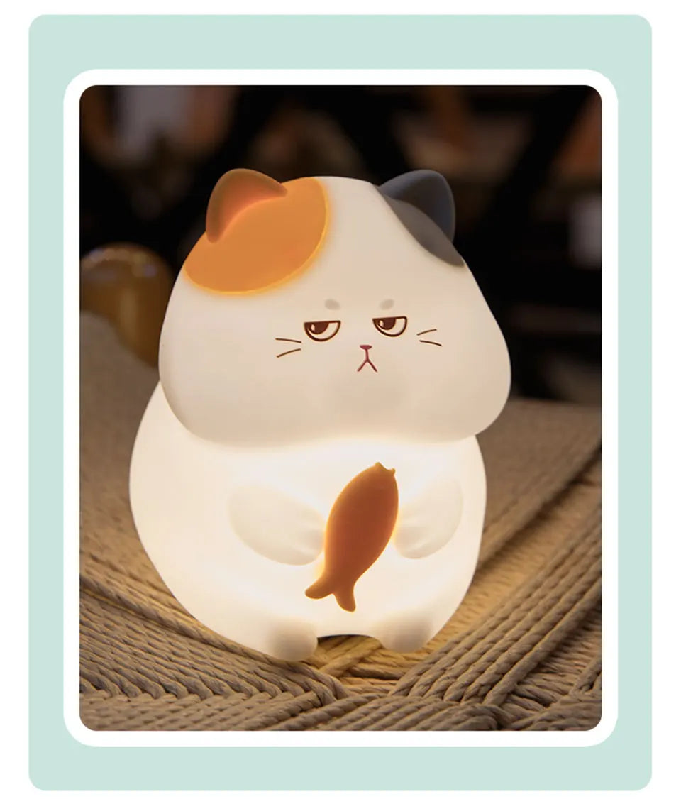 Skorter | Gluttonous Cat Night Light - Fun Silicone Clap Lamp