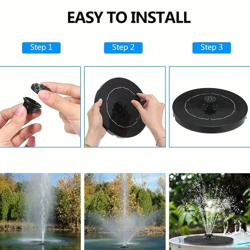 Skorter | SolarSpring Vital Solar Fountain | Floating Pond Pump | Garden Decoration | Solar Water Feature for Outdoors