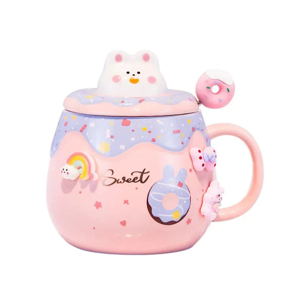 Skorter | Donut Kitten Theme Mug with Lid