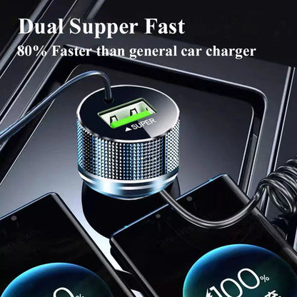 Skorter | 300W USB-C Car Charger with Spring Cable - Super Fast Charging