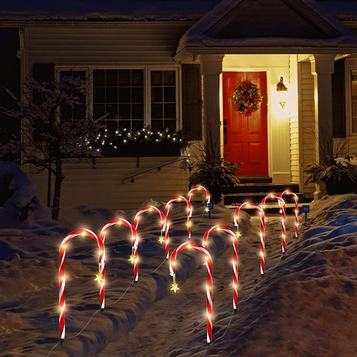 Skorter | Candy Cane Lane LED Solar Lamp