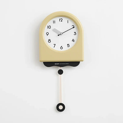 Skorter | Cream Pendulum - Korean Style Wall Clock with Modern Design
