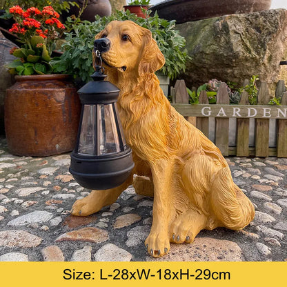 Skorter | Solar-Powered Outdoor Resin Dog Statue Lamp