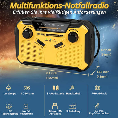 Skorter | Emergency Radio with Crank & Solar – Portable Dynamo Radio with Power Bank & LED Flashlight