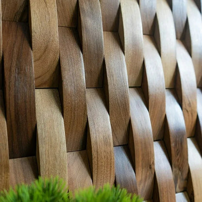 Skorter | 3D Solid Wood Mosaic Wall Panel with Acoustic Design