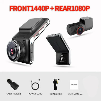 Skorter | 4K Dual Dash Cam Front and Rear – F1.8 Lens, Night Vision & 24/7 Parking Mode | DriveCam