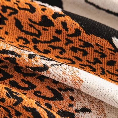 Skorter | Savara Leopard Sofa Throw Blanket