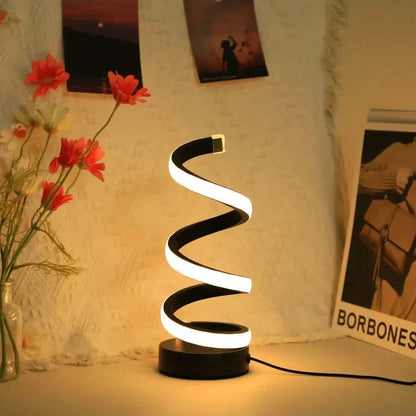 Skorter | Spiral LED Table Lamp – Modern Adjustable Light