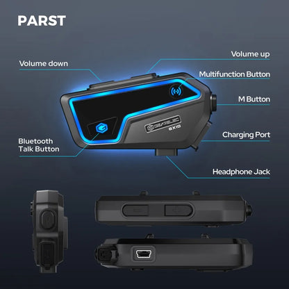 Skorter | Bluetooth Motorcycle Intercom 10 Riders & IP67 Waterproof – RideSync