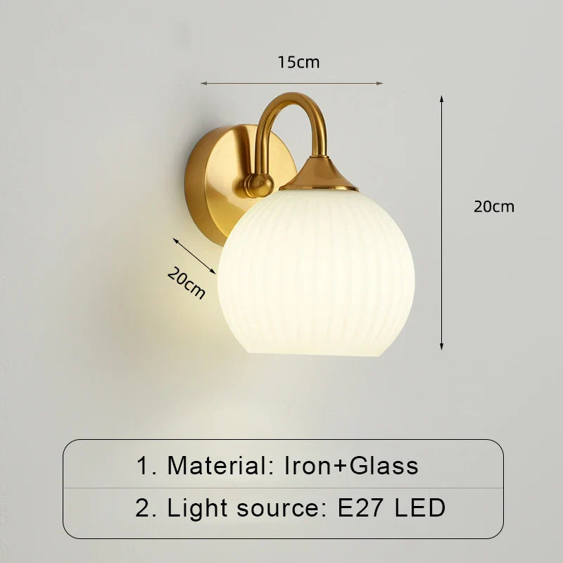 Skorter | ModernWall - Nordic LED Wall Lamp with Glass Dome for Atmospheric Indoor Lighting