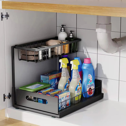 Skorter | 2-Tier Under Sink Sliding Cabinet Organiser – Arlo