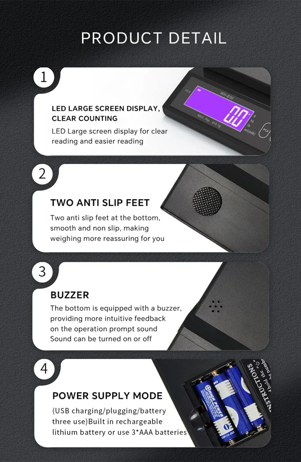 Skorter | 5 kg/0.1 g and 10 kg/1 g digital electronic kitchen scale, LCD display, fully waterproof stainless steel weighing tool for baking