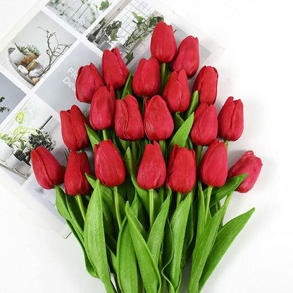 Skorter | Artificial Tulip Bouquet with Realistic Lifelike Flowers