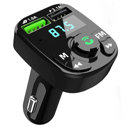 Skorter | Bluetooth 5.0 Car FM Transmitter with MP3 Player, USB Charger, and Hands Calling