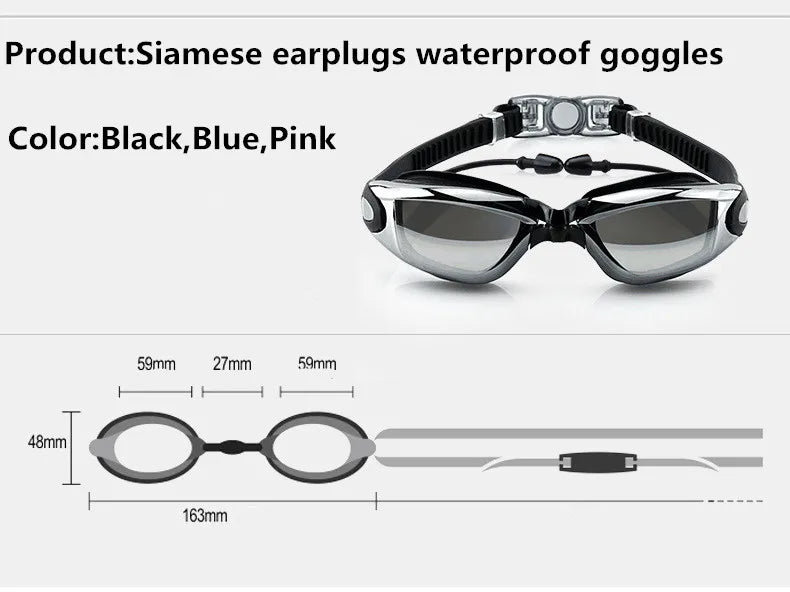Skorter | Electroplated Waterproof Silicone Swimming Glasses for Adults