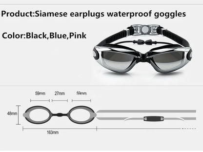 Skorter | Electroplated Waterproof Silicone Swimming Glasses for Adults