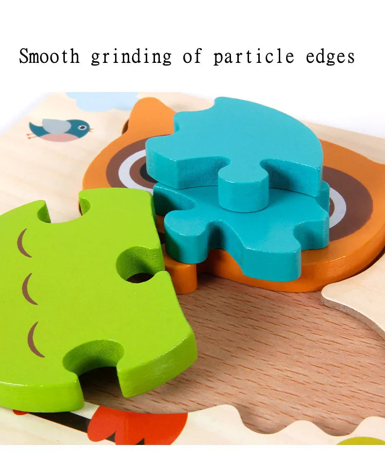 Skorter | 3D Wood Cartoon Animal & Traffic Puzzle – Early Childhood Learning Toy