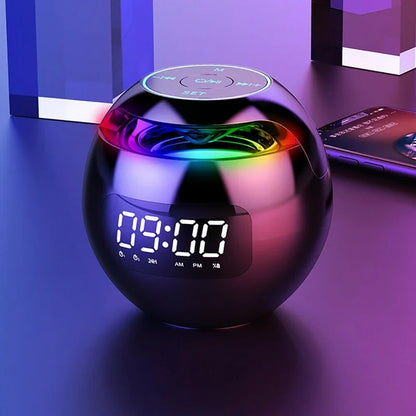 Skorter | Digital LED Alarm Clock with Bluetooth Speaker & Colorful Night Light – Motion Sensor, Rechargeable, 5W Sound