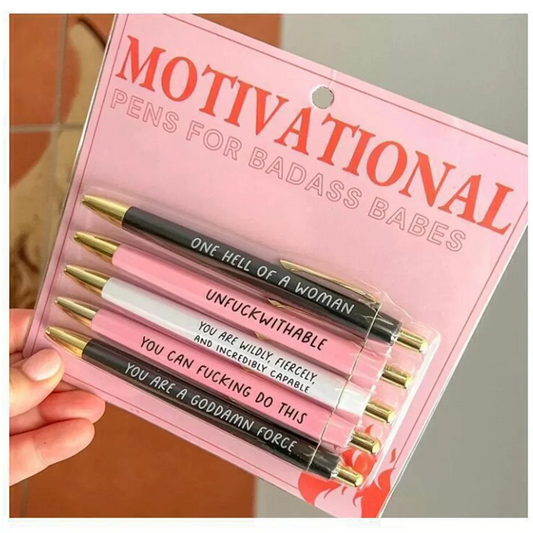 Skorter | A55T Motivational Badass Pen Set - 5Pcs Funny Daily Ballpoint Pens