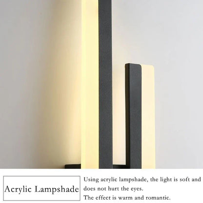 Skorter | Modern LED Wall Lamp: Black/Gold Acrylic Room Decoration Light