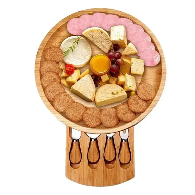 Skorter | CheeseMate – Round Bamboo Cheese Board