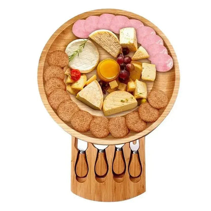 Skorter | CheeseMate – Round Bamboo Cheese Board