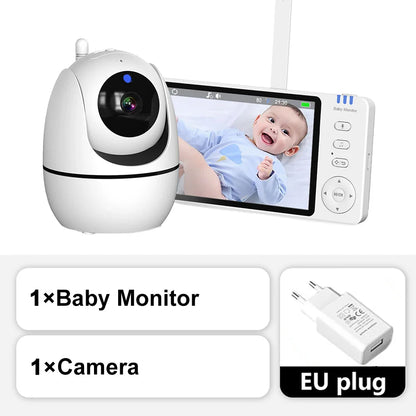 Skorter | 5-Inch HD Video Baby Monitor with Camera, PTZ Zoom and Night Vision