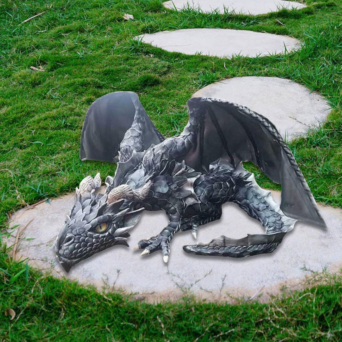 Skorter | Crouching Dragon Guardian Statue: Gothic Outdoor Decoration