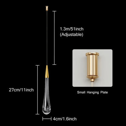 Skorter | Crystal LED Pendant Lights: Perfect for Bedrooms, Dining Rooms, Bar - Water Droplet Chandelier, Stair Lamp for Interior Decoration