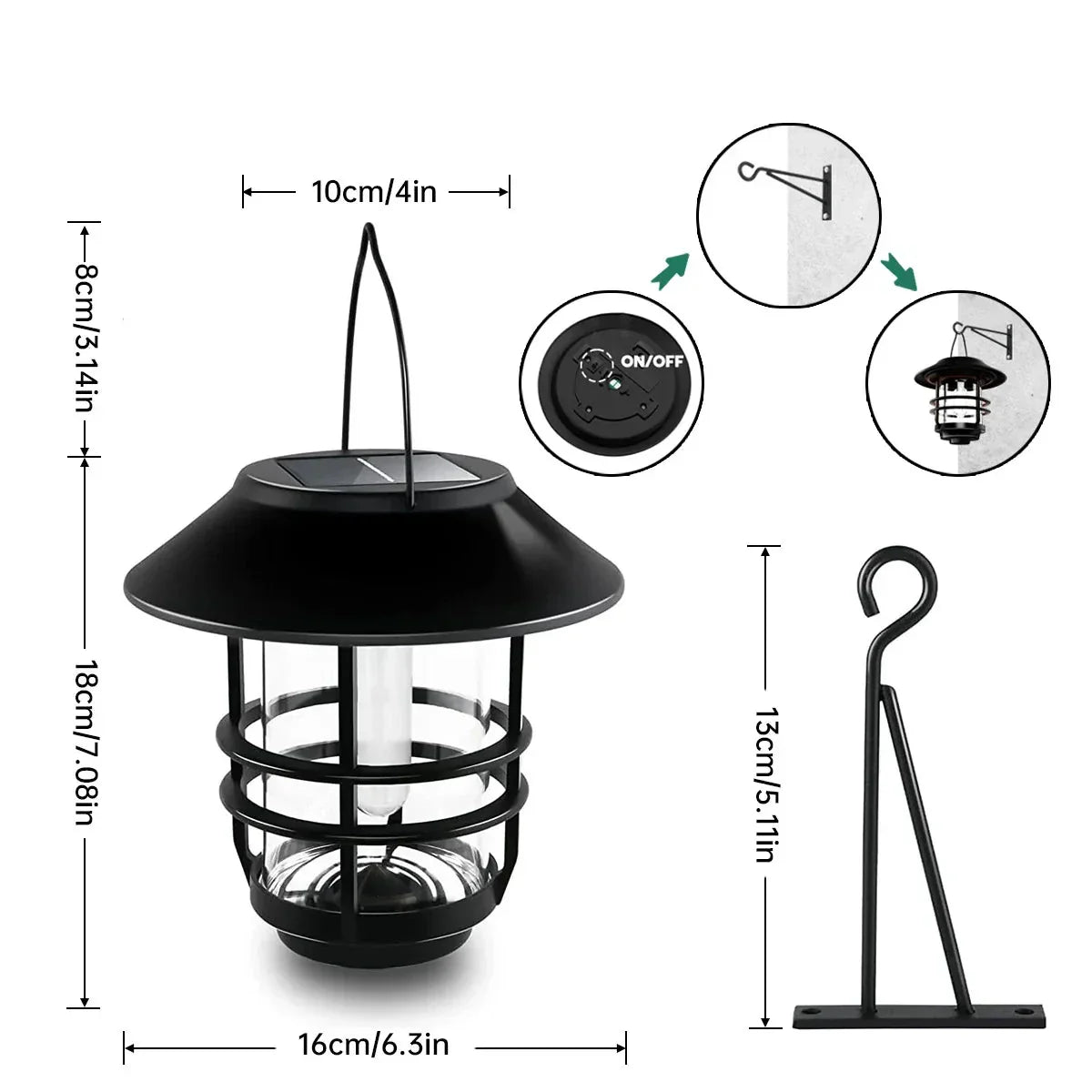 Skorter | Solar Wireless Waterproof Flickering Sun Flame Lantern Light | - WallLant