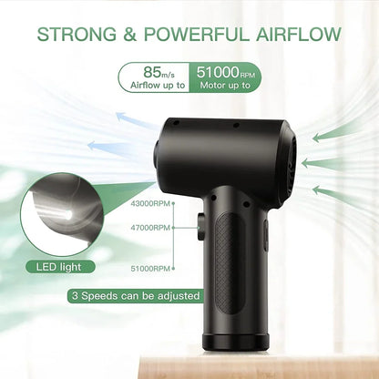 Skorter | M15 Portable Air Duster 51000RPM Cordless Compressed Air Blower with LED Light for PC Computer & Keyboard Cleaning